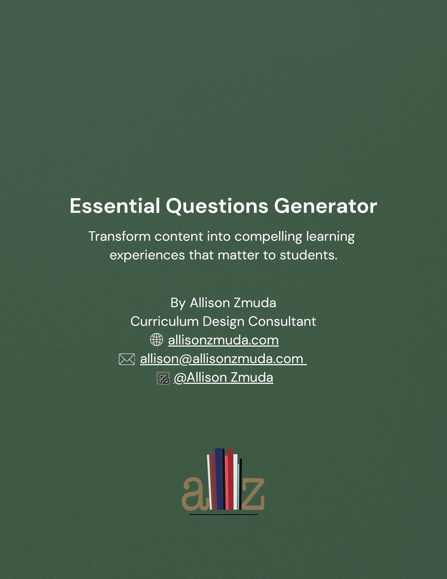 AZ Free Resource Essential Questions Generator